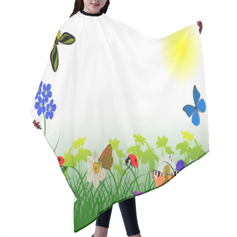 Personality  Flowers And Insects Under Sun Hair Cutting Cape