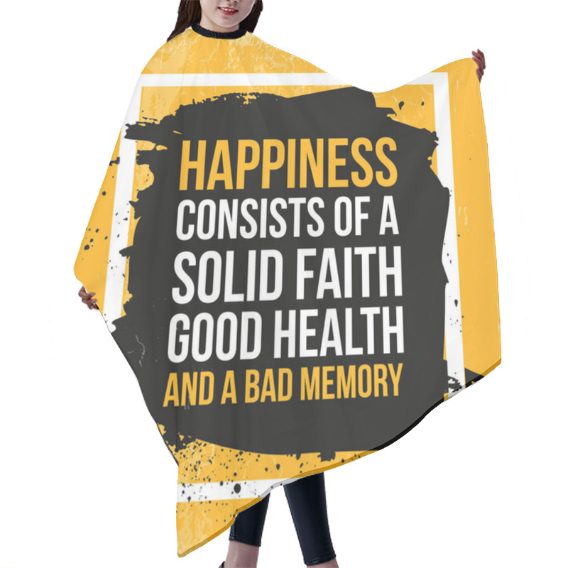 Personality  Happiness Quote. Typographic Motivational Poster About Working Hard. Typography For Good Life Message, Print, Wall Hair Cutting Cape