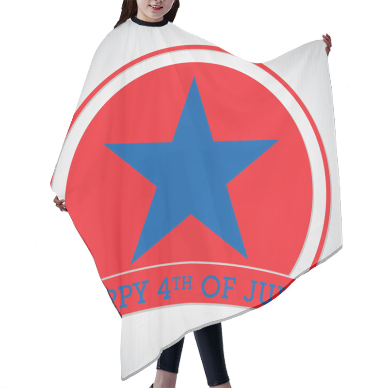 Personality  4th Of July Circle Label Card In Vector Format. Hair Cutting Cape