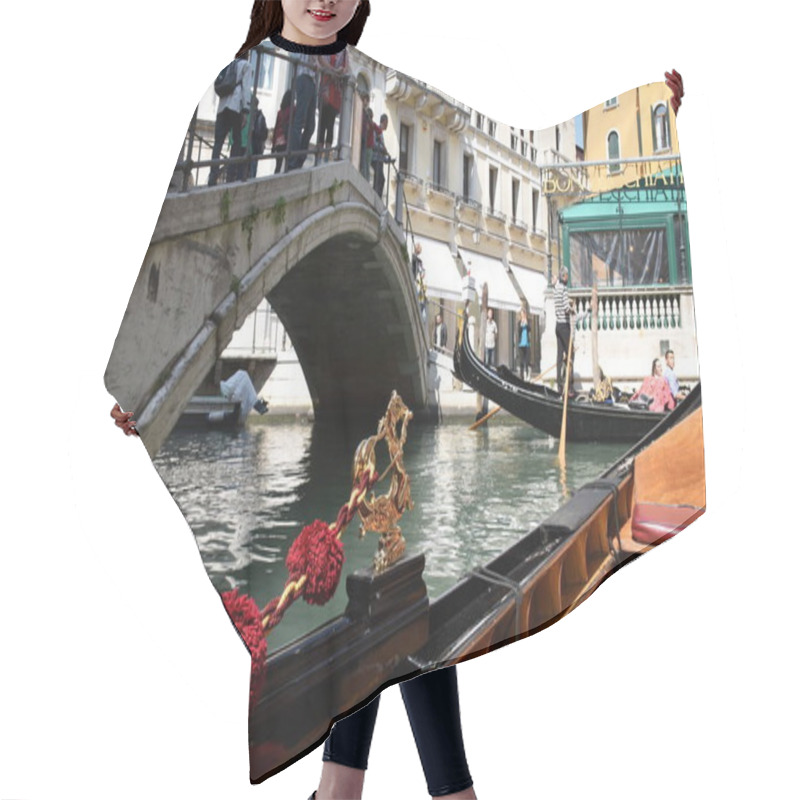 Personality  Venice, Italy, 04.19.2019: Private, Romantic Gondola Trip On The Grand Canal, Canal Grande And On Smaller Side Canals In Venice Which Is Built On 100+ Small Islands In A Lagoon In The Adriatic Sea Hair Cutting Cape