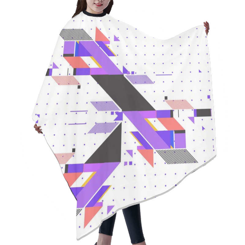 Personality  Trendy Geometric Elements Memphis Pattern. Retro Style Texture And Elements. Modern Abstract Design Poster And Cover Template Hair Cutting Cape