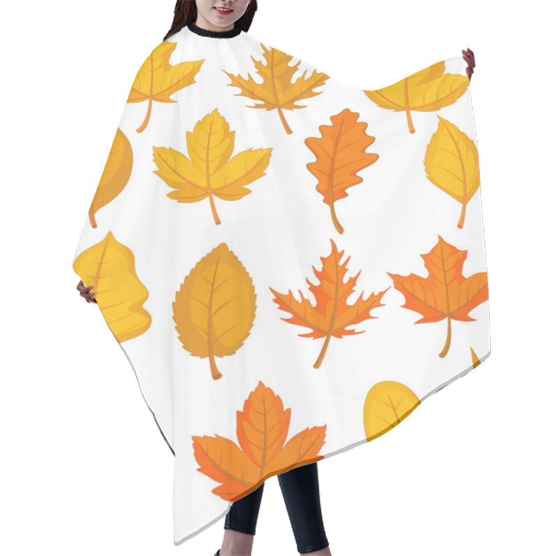 Personality  Leaves Set - Red Autumn Leaves Hair Cutting Cape