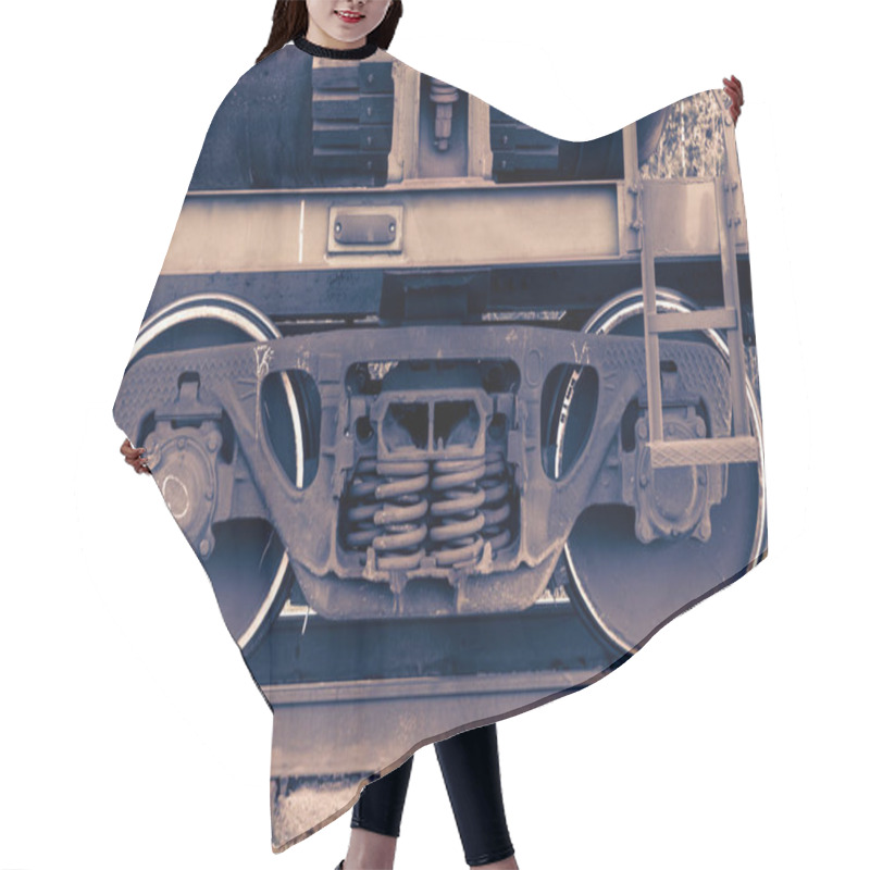 Personality  Pair Of Train Wheels. Hair Cutting Cape