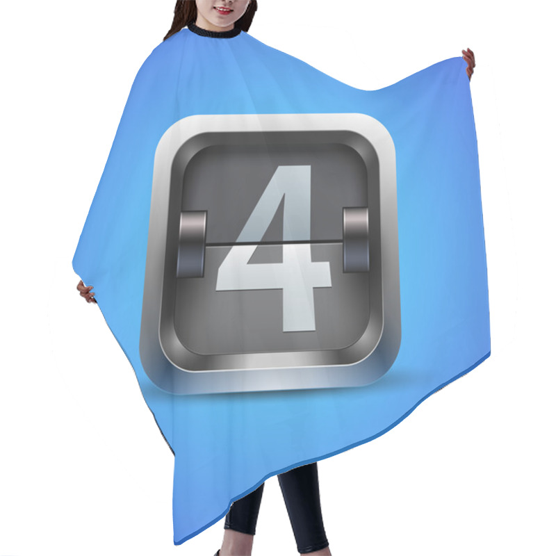 Personality  Number 4 From Mechanical Scoreboard Alphabet Hair Cutting Cape