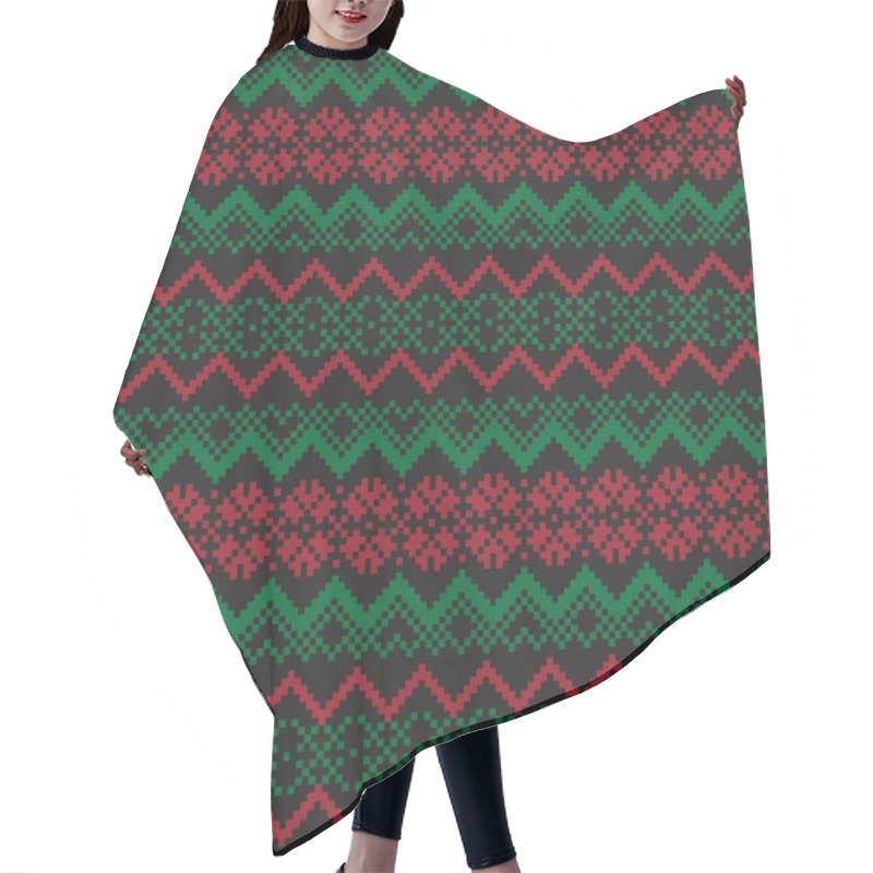 Personality  Christmas Fair Isle Pattern Background For Fashion Textiles, Knitwear And Graphics Hair Cutting Cape