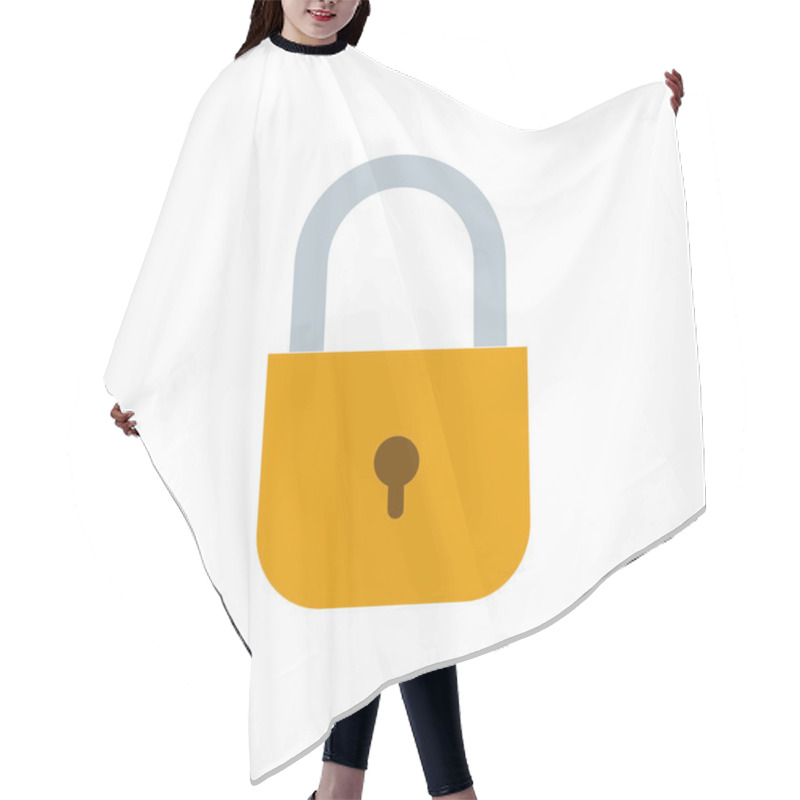 Personality  Security Padlock Isolated Icon Hair Cutting Cape