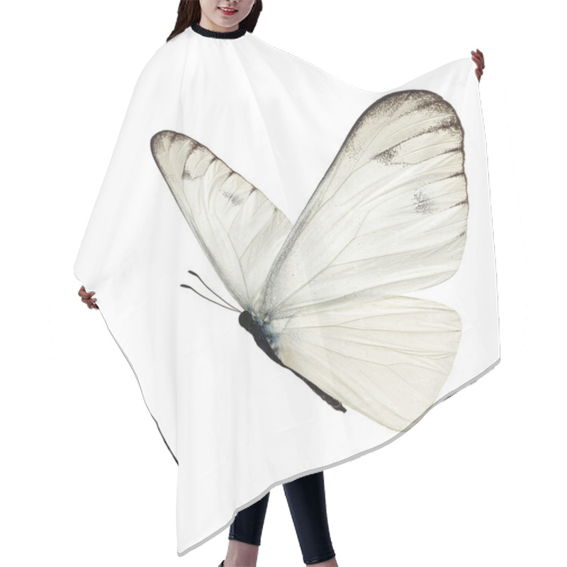 Personality  Beautiful White Butterfly Hair Cutting Cape