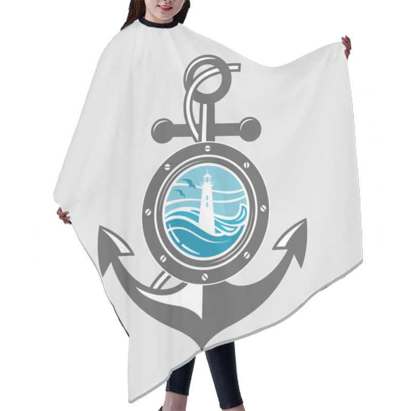 Personality  Ship Anchor And Porthole Hair Cutting Cape