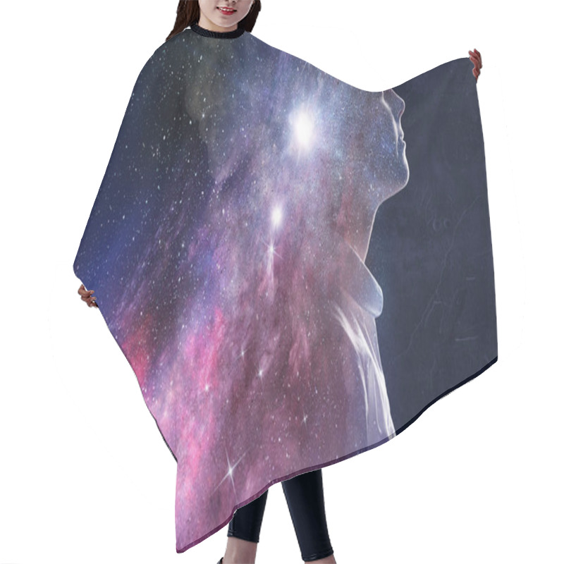 Personality  Mystery Of Space World . Mixed Media Hair Cutting Cape