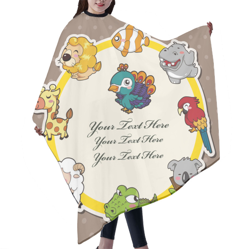 Personality  Cartoon Animal Card Hair Cutting Cape