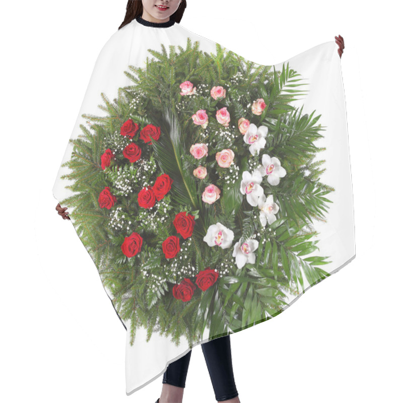 Personality  Green Funeral Wreath Hair Cutting Cape