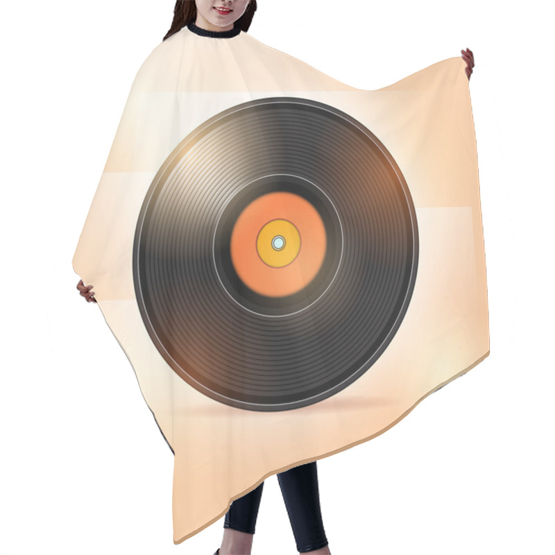 Personality  Vector Illustration Of Vinyl Disc Hair Cutting Cape