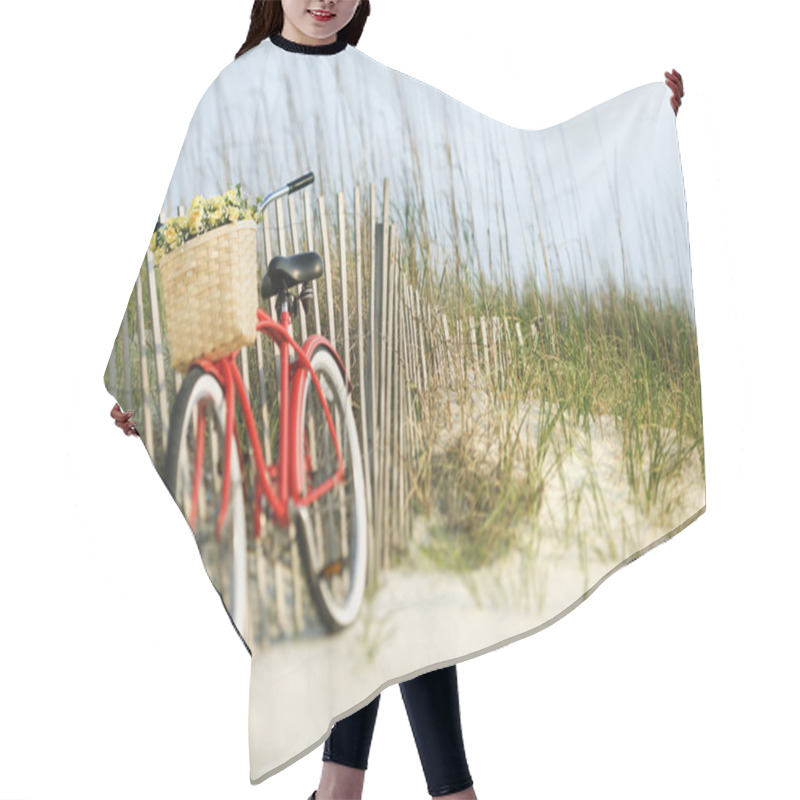 Personality  Bicycle With Flowers. Hair Cutting Cape