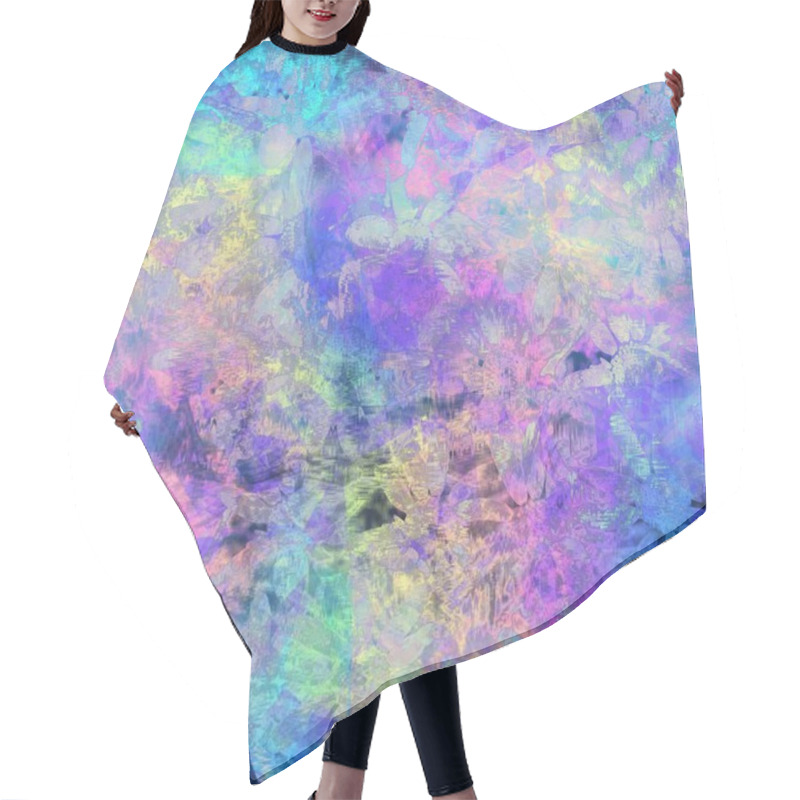 Personality  Seamless Iridescent Rainbow Light Pattern For Print Hair Cutting Cape