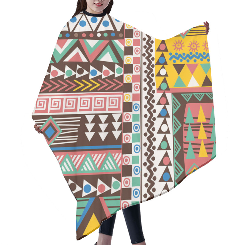 Personality  Doodle African Pattern With Geometric Motifs Hair Cutting Cape