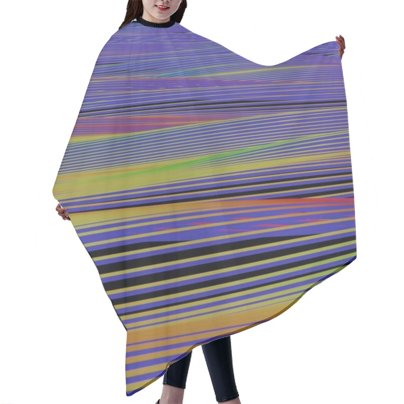 Personality  Vibrant Abstract Lines With Gradient Motion Flow Hair Cutting Cape