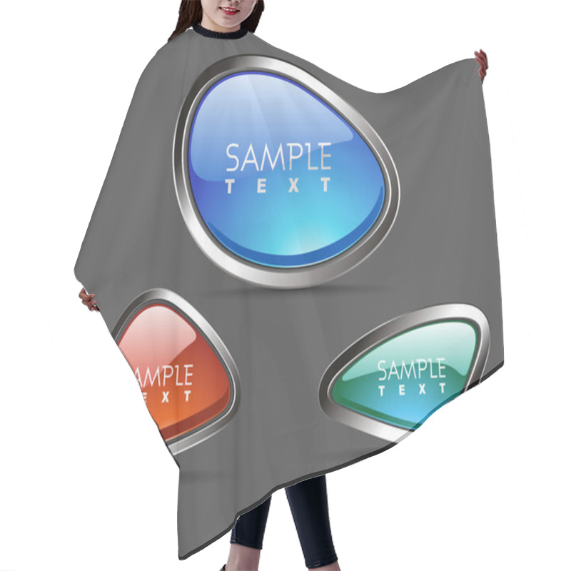 Personality  Glossy Speech Bubble Set - 1. Vector. Hair Cutting Cape