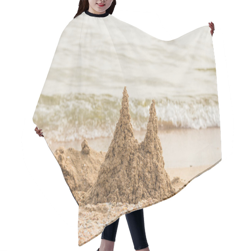 Personality  Sand Castle On The Beach Hair Cutting Cape