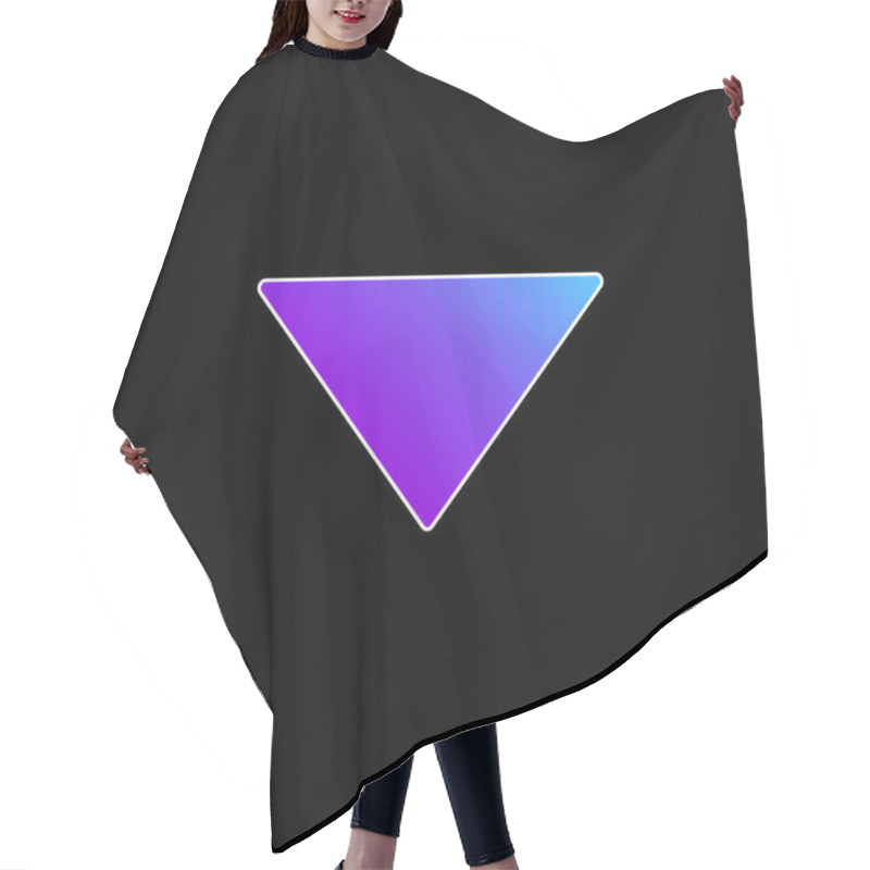 Personality  Arrow Down Filled Triangle Blue Gradient Vector Icon Hair Cutting Cape