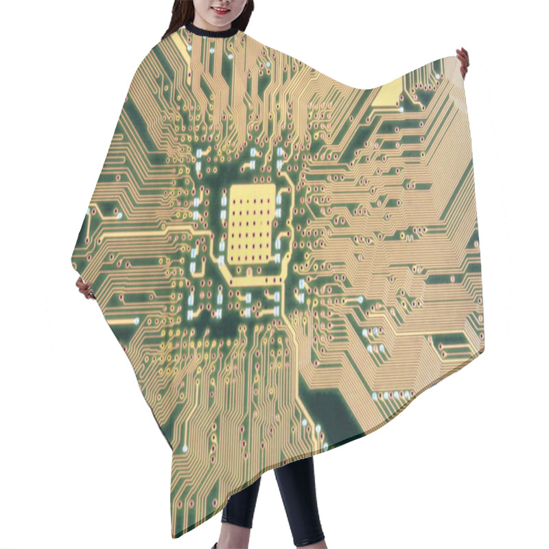 Personality  Computer Circuit Board Hair Cutting Cape