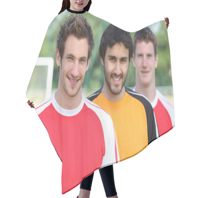 Personality  Lads At Football Pitch Hair Cutting Cape