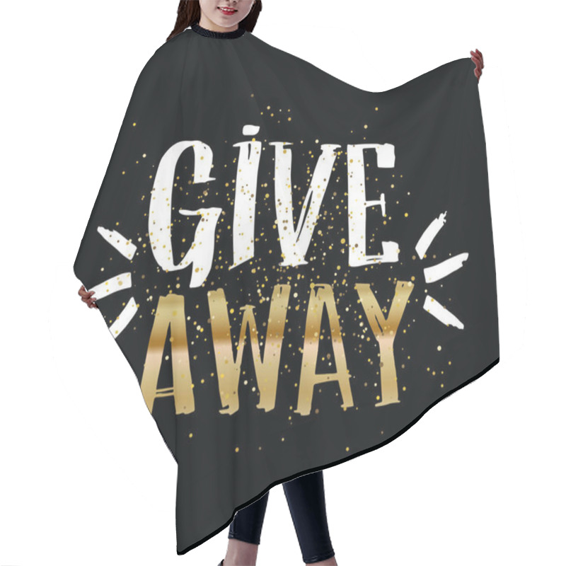 Personality  Give Away - Cute Hand Drawn Doodle Lettering Template Banner Hair Cutting Cape