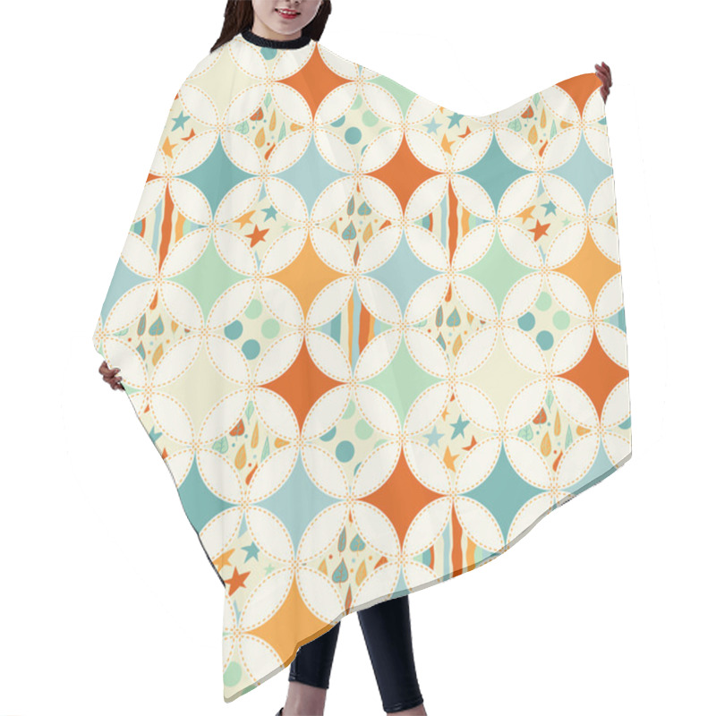 Personality  Overlapping Circles Seamless Pattern Hair Cutting Cape