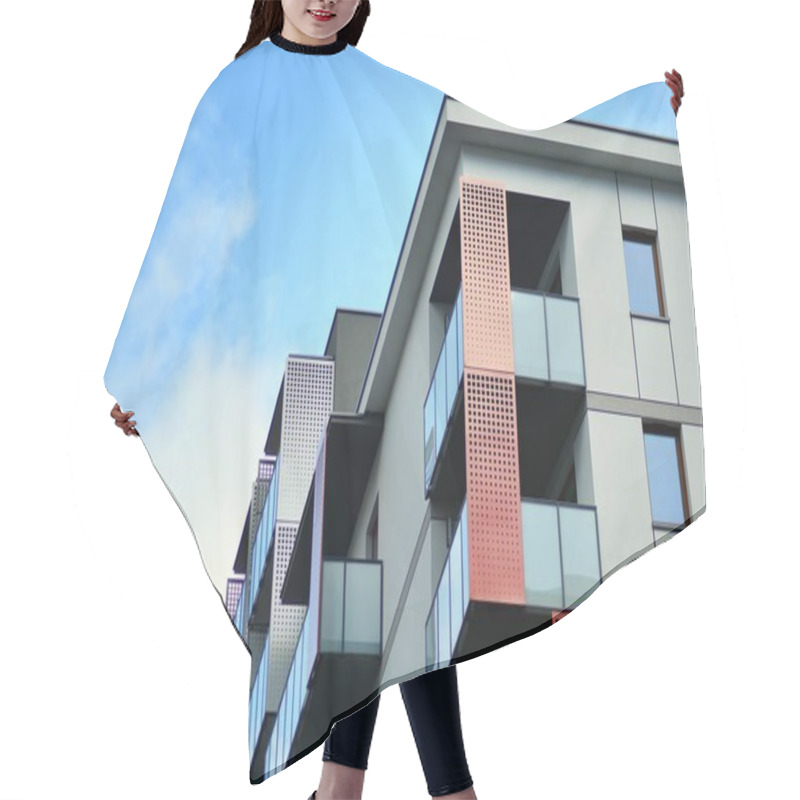 Personality  Abstract Fragment Of Contemporary Architecture. Residential Modern Building Hair Cutting Cape