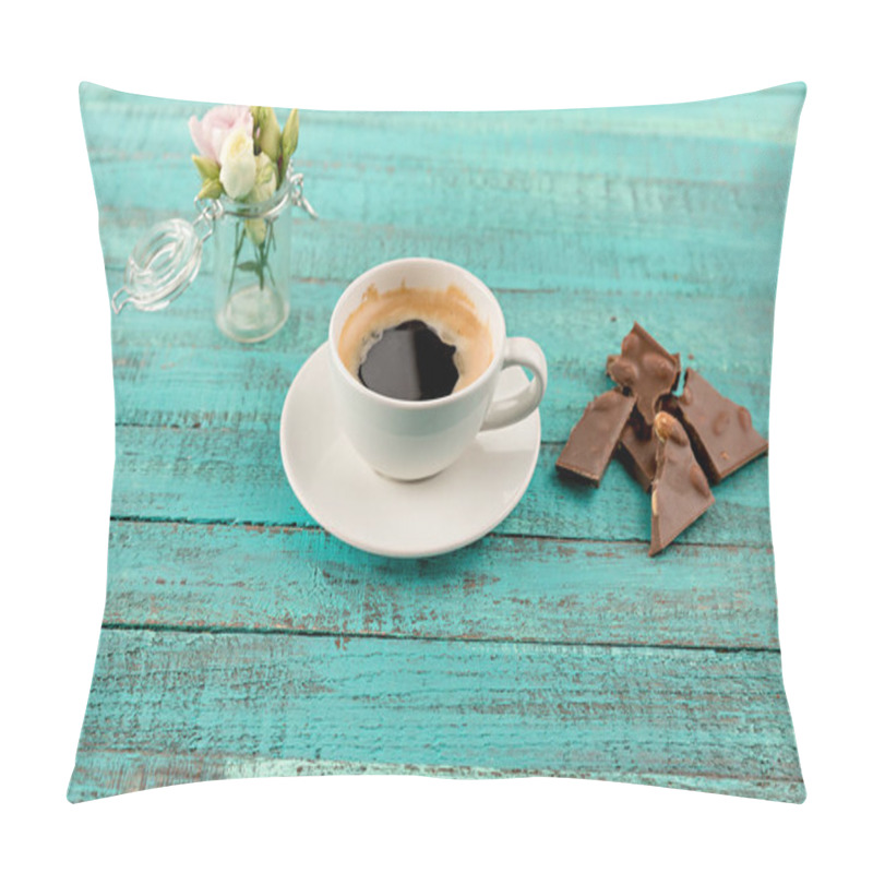 Personality  Coffee Mug Steam And Flowers On Table Pillow Covers