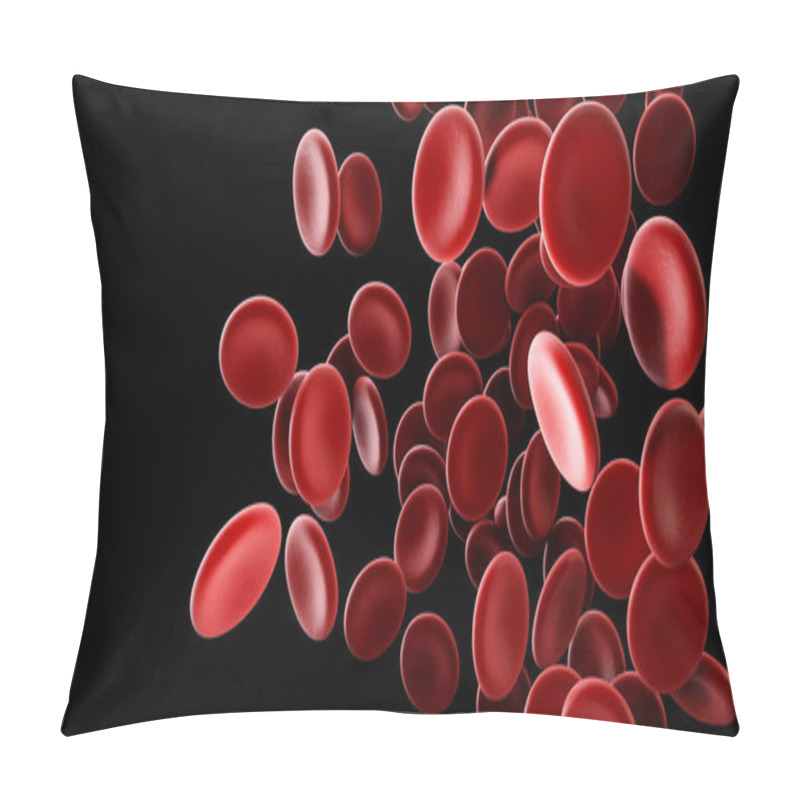 Personality  Illustration Of Red Blood Cells Flowing In A Vein Or Artery Pillow Covers