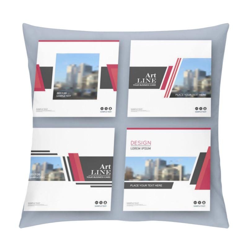 Personality  Abstract Composition. White A4 Brochure Cover Design. Info Banner Frame. Text Font. Title Sheet Model Set. Modern Vector Front Page. Brand Logo Texture. Red Triangle Figures Image Icon. Ad Flyer Fiber Pillow Covers