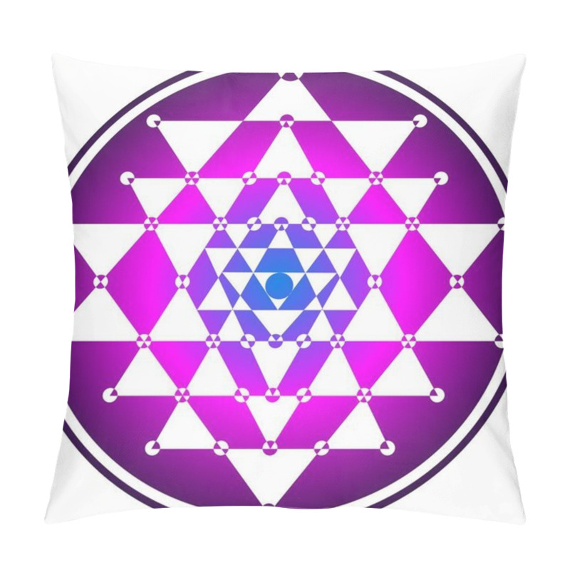 Personality  Sacred Geometry In Nature - Sri Yantra, Hexagram Pattern, Vector Illustration Pillow Covers