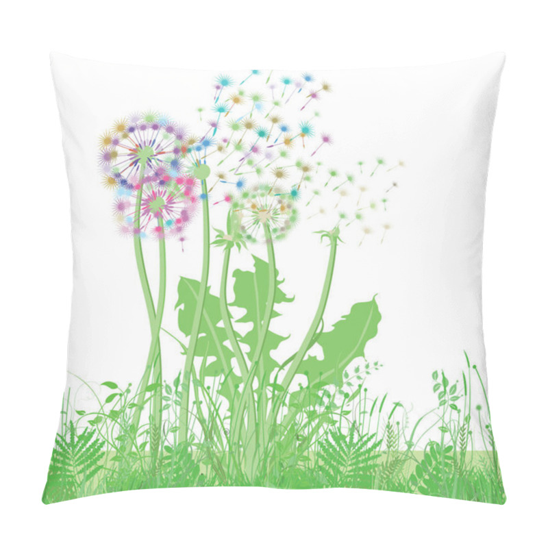 Personality  Dandelion In The Meadow Illustration Pillow Covers