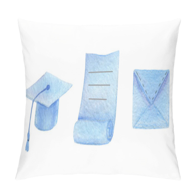 Personality   Blue Set Letter, Paper. Icons For Social Networks And Blogs. Pillow Covers