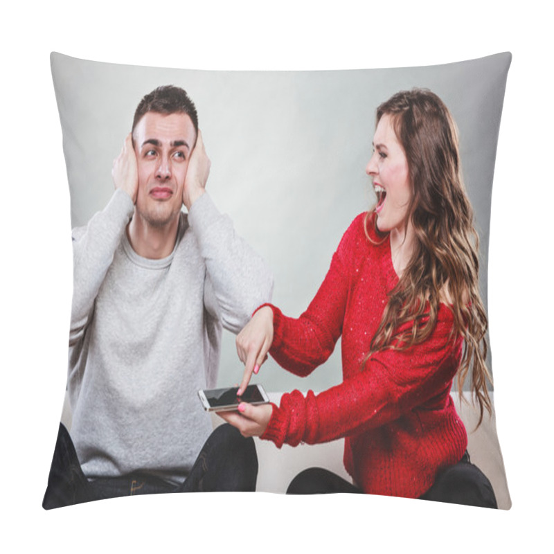 Personality  Wife Shouting At Husband. Cheating Man. Betrayal. Pillow Covers