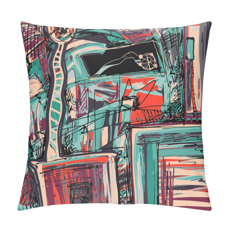 Personality  Original Digital Painting Of Abstraction Composition Pillow Covers