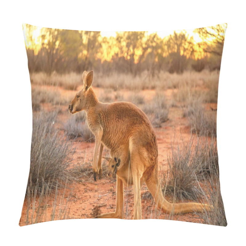 Personality  Kangaroo With A Joey Pillow Covers