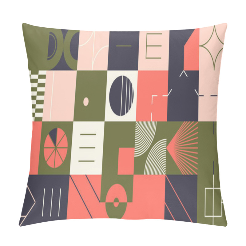 Personality  Neo Modernism Artwork Pattern Made With Abstract Vector Geometric Shapes And Forms. Simple Form Bold Graphic Design, Useful For Web Art, Invitation Cards, Posters, Prints, Textile, Backgrounds. Pillow Covers