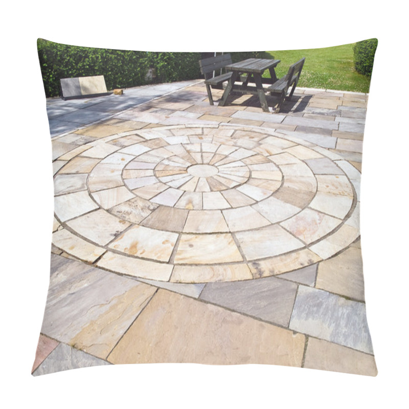 Personality  Display Of Stone Floor Tiles Circle Pillow Covers