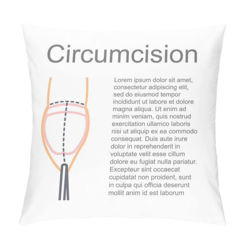 Personality  Circumcision Line Icon, Vector Illustration Pillow Covers