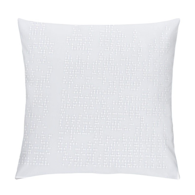 Personality  Background Of Text In International Braille Code On White Paper Pillow Covers