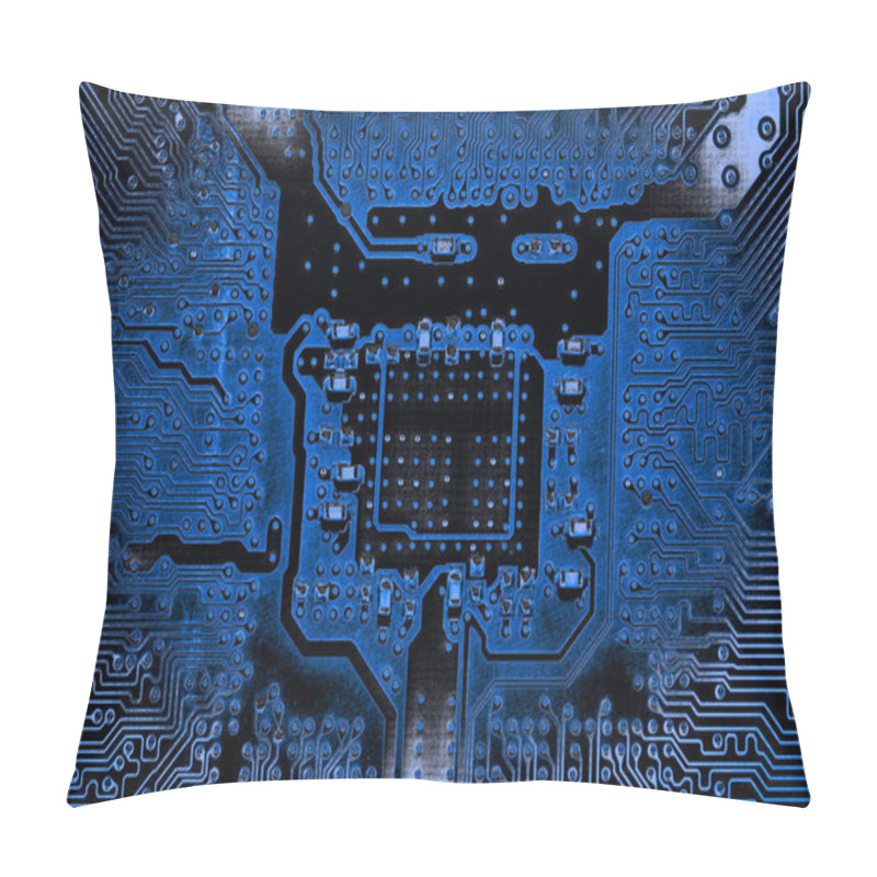 Personality  Abstract,close Up Of Mainboard Electronic Computer Background.(logic Board,cpu Motherboard,Main Board,system Board,mobo) Pillow Covers