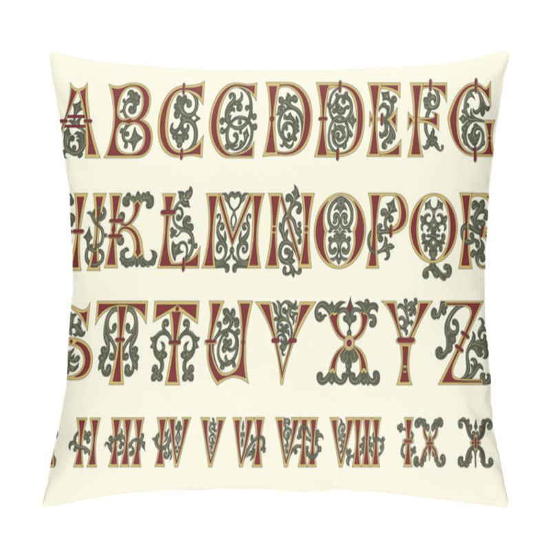 Personality  Alphabet Medieval And Roman Numerals Pillow Covers