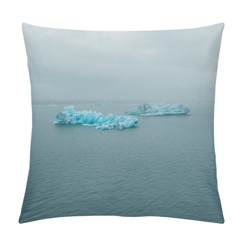 Personality  Floating Blue Icebergs In The Calm Waters Of Jokulsarlon Glacier Lagoon, Iceland. Pillow Covers