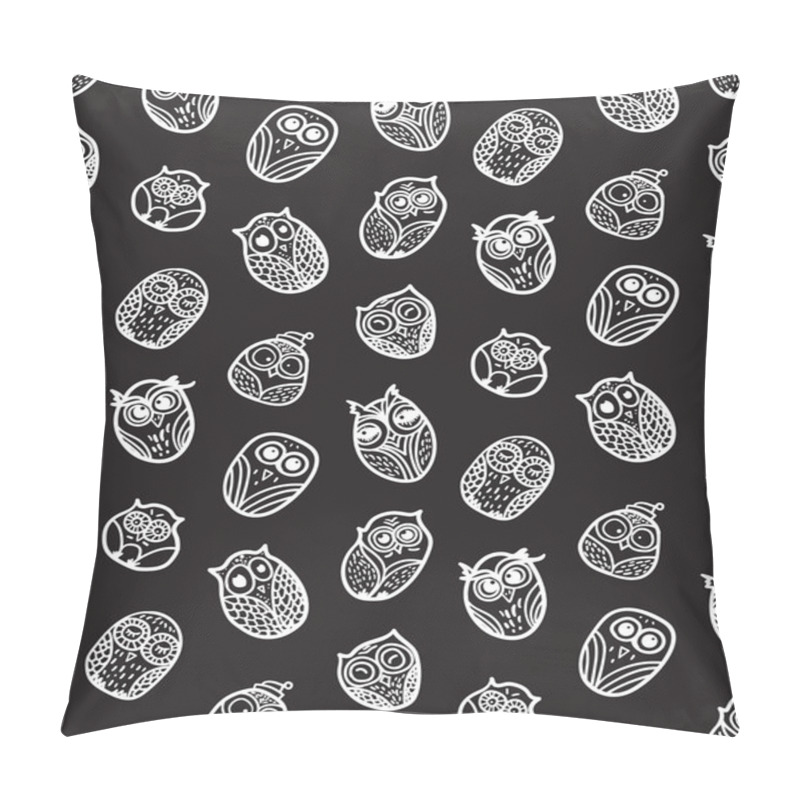 Personality  Owls Hand Drawn Seamless Pattern Pillow Covers