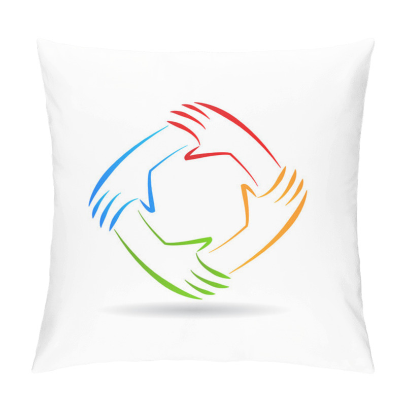 Personality  Logo Teamwork Hands Pillow Covers