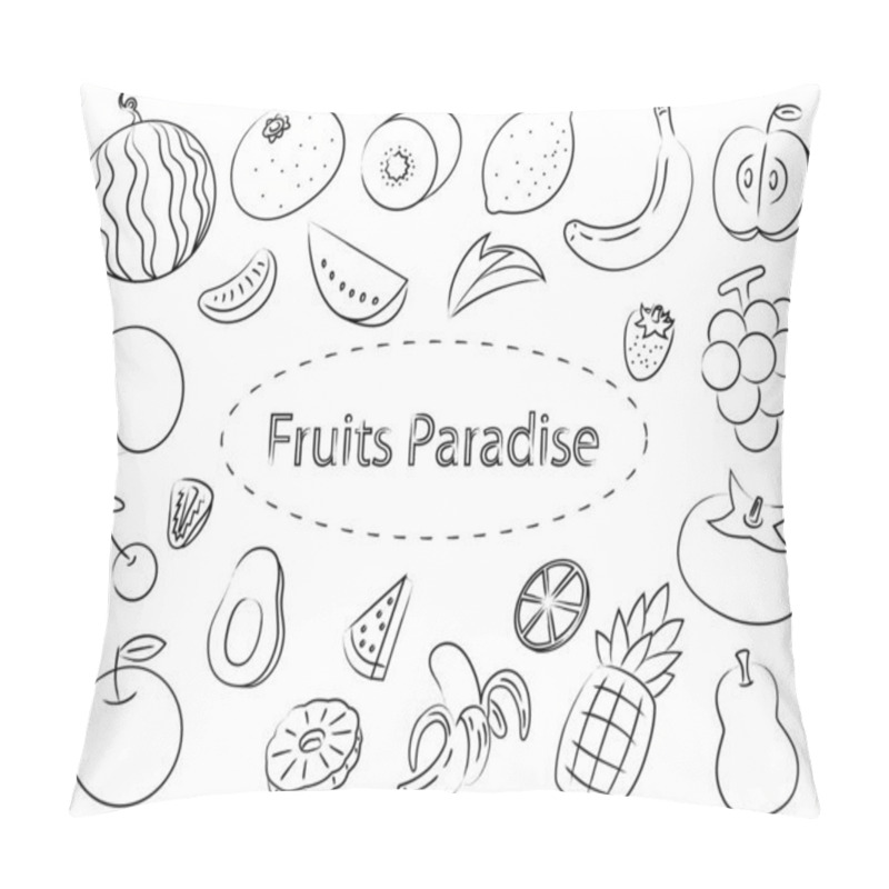 Personality  Fruit Brush Writing Wallpaper Illustration Pillow Covers