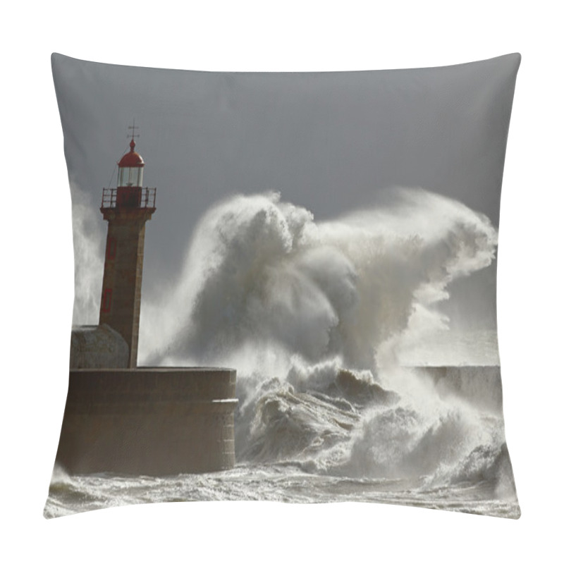 Personality  Stormy Waves With Interesting Light Pillow Covers