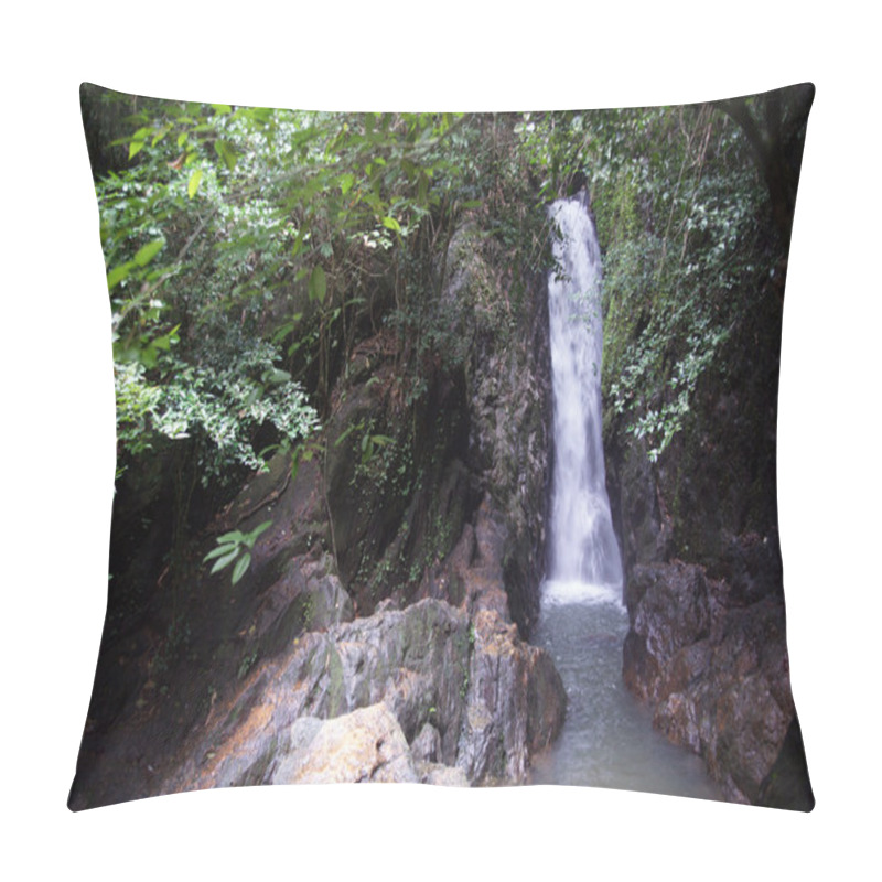 Personality  Waterfalls In Rainforest. Phuket. Thailand Pillow Covers