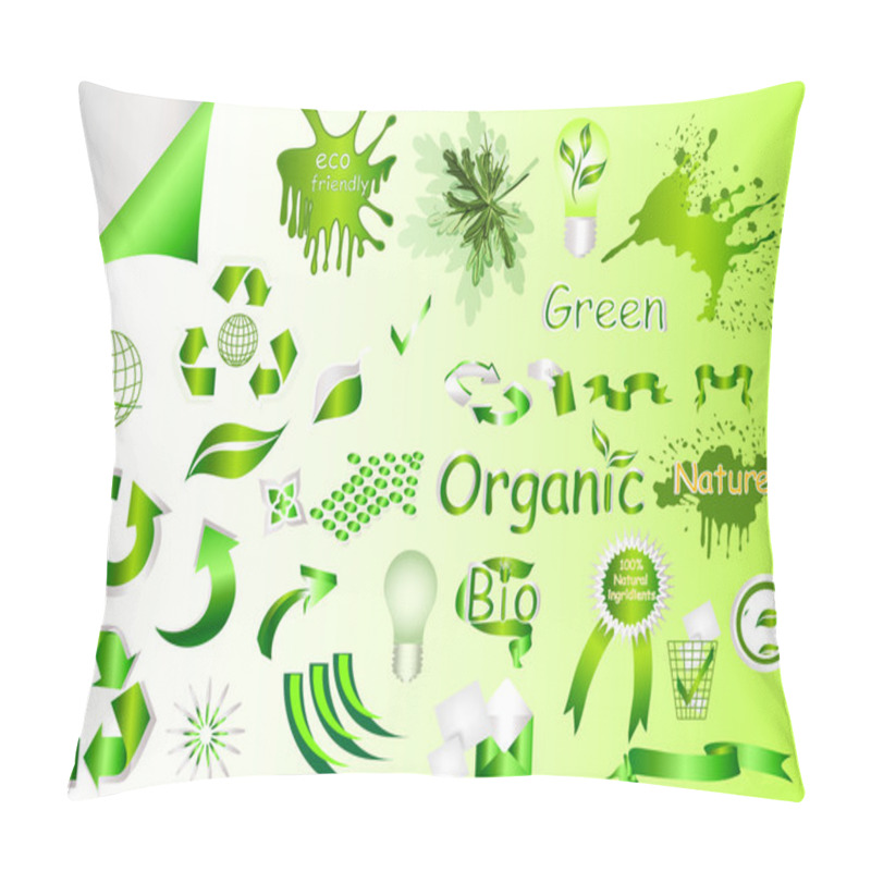 Personality  Ecological Nature Labels And Symbols Vector Set Pillow Covers